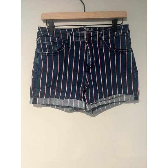 Pin Stripe High Waisted Shorts - Picture 1 of 3